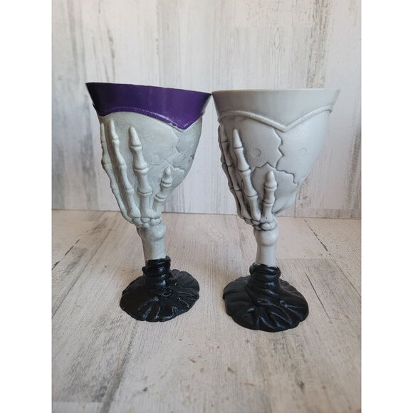 Vintage skull plastic goblet scary Halloween cup set unique - Picture 8 of 10